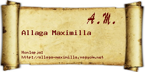 Allaga Maximilla névjegykártya